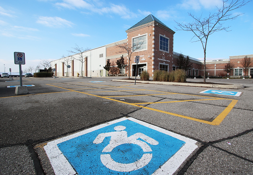 Accessible parking spot at Rotary Complex