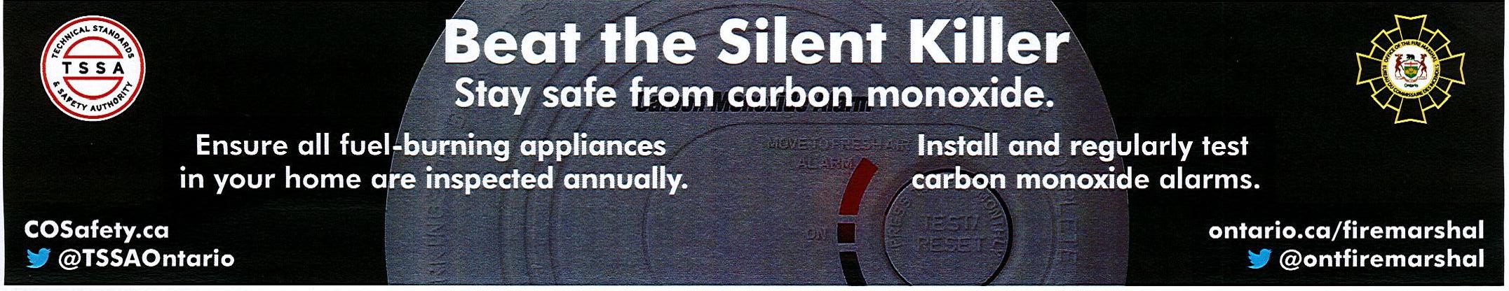 poster depicting stay safe from carbon monoxide