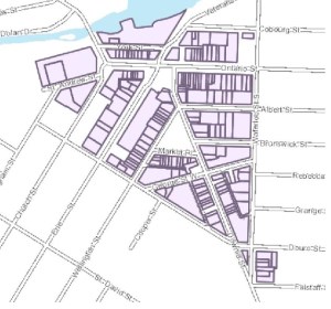 Map showing hertiage conservation district boundaries