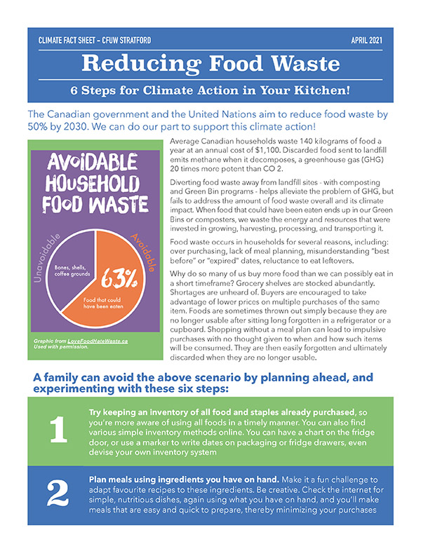 Thumbnail image of Climate Change - Reducing Food Waste Fact Sheet