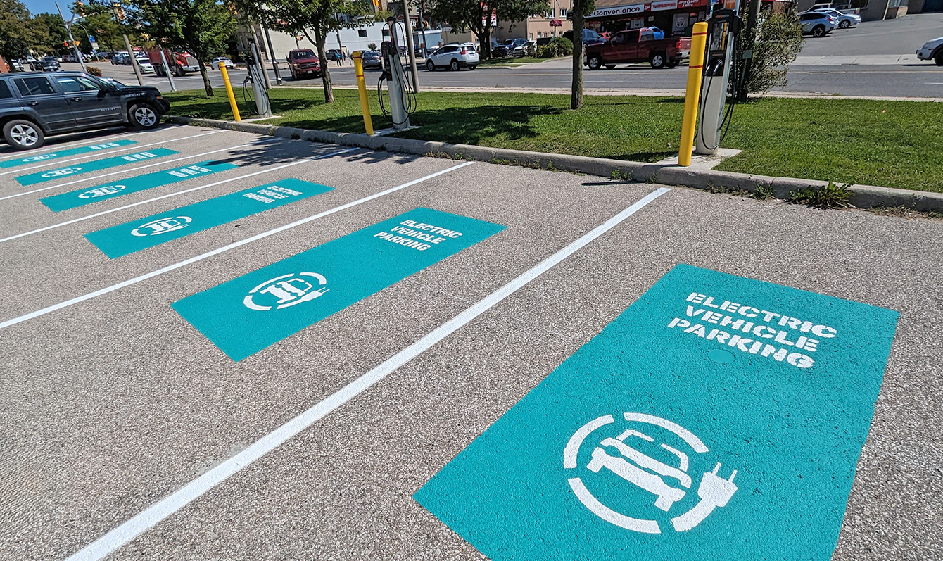 Electric vehicle charging spots