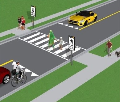 Illustration showing pedestrian crossover