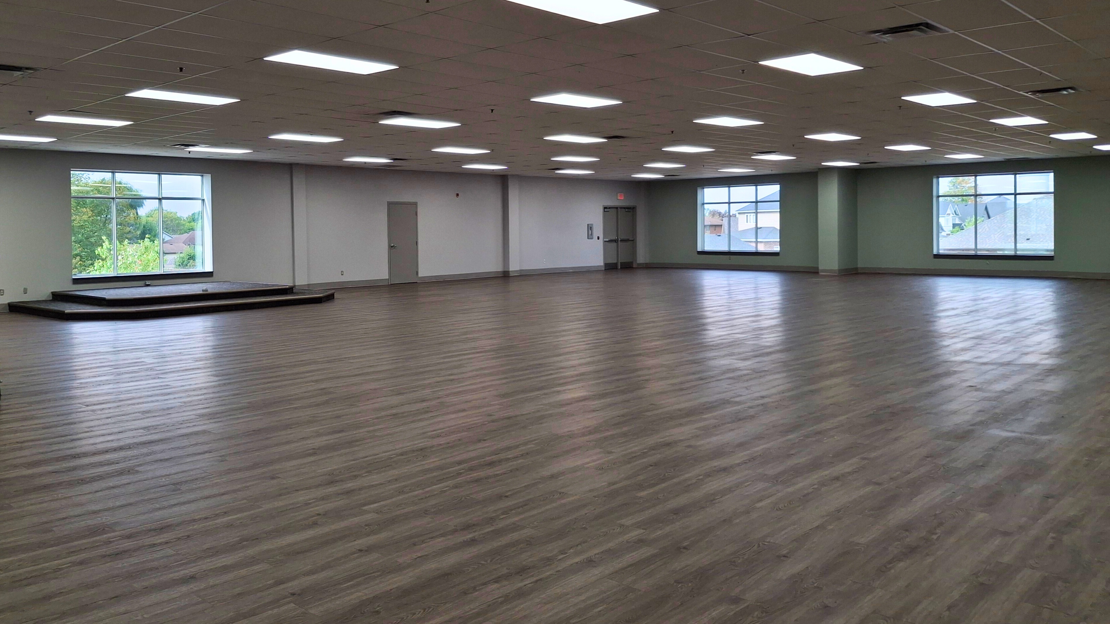 A large empty banquet hall.