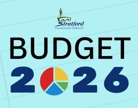 Blue lined paper background with text that reads Budget 2026