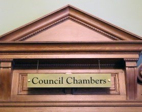 Council Chambers sign