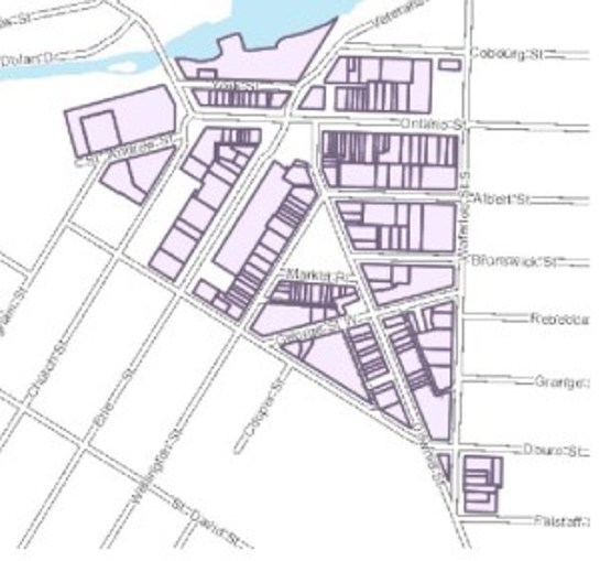 Map showing hertiage conservation district boundaries