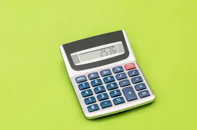 Calculator against a simple green background